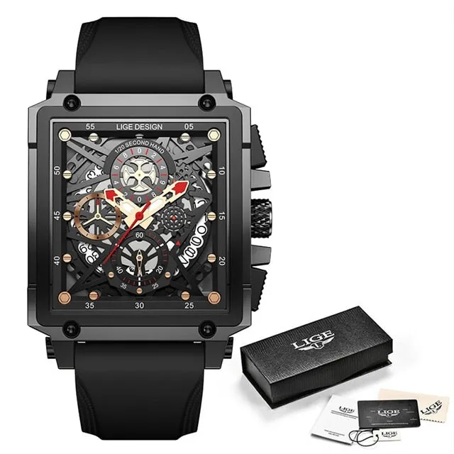 Watch Top Brand Luxury Waterproof Quartz Square Wrist Watches