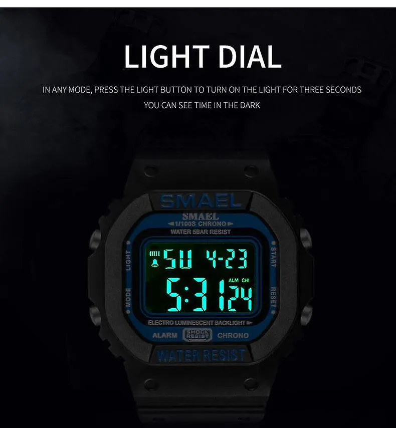 Watches sports watches led digital sport mens watches black blue