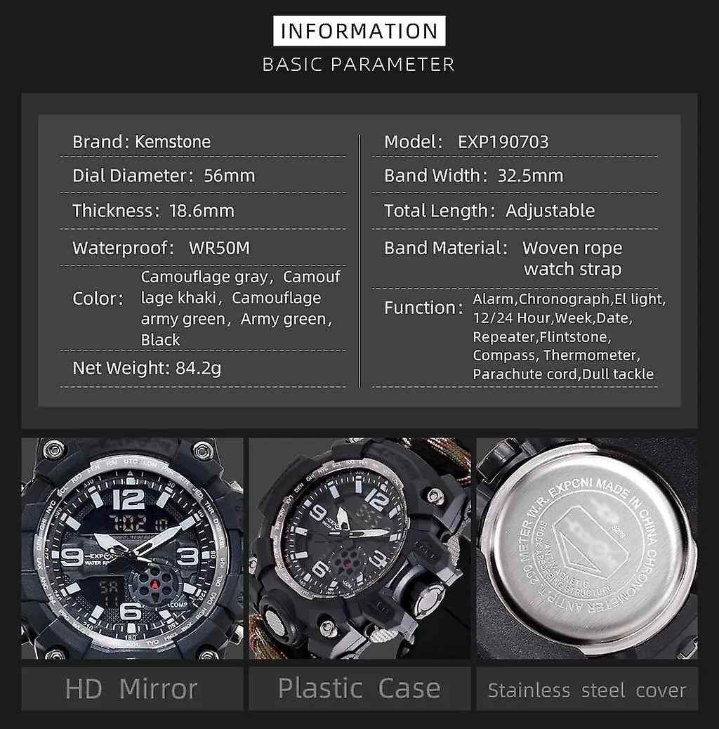 Watches watches survival waterproof quartz watch green