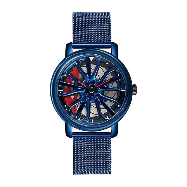 Watches wrist watches creative car wheel steel strap waterproof military sports clock blue