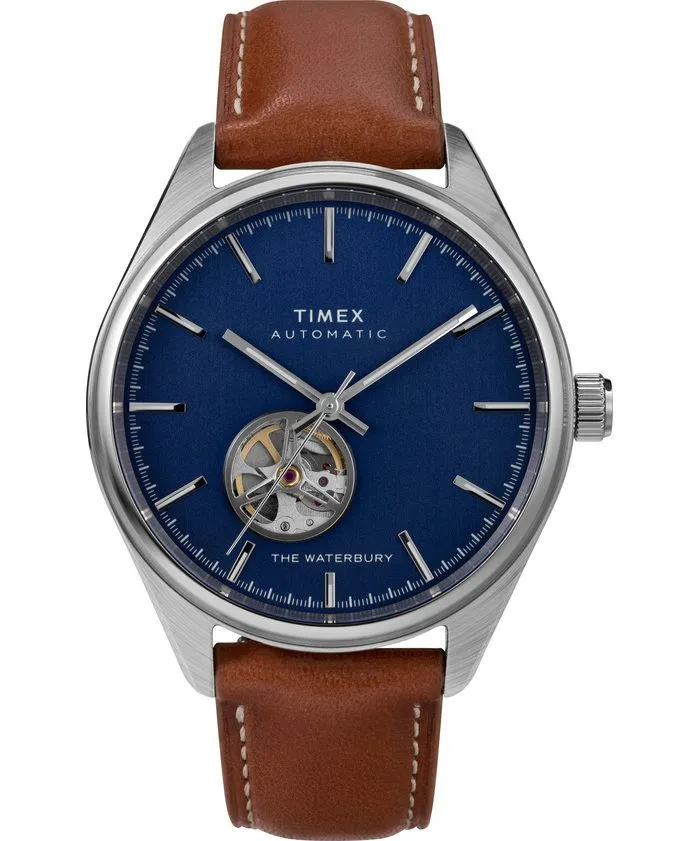 Waterbury Traditional Automatic 42mm Leather Strap Watch TW2U37700ZV