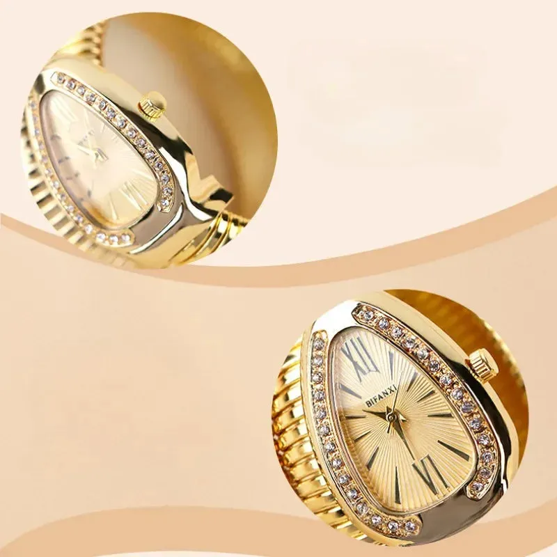 Women’s Snake Bracelet Watch - Fashionable Quartz Wristwatch with Unique and Creative Design
