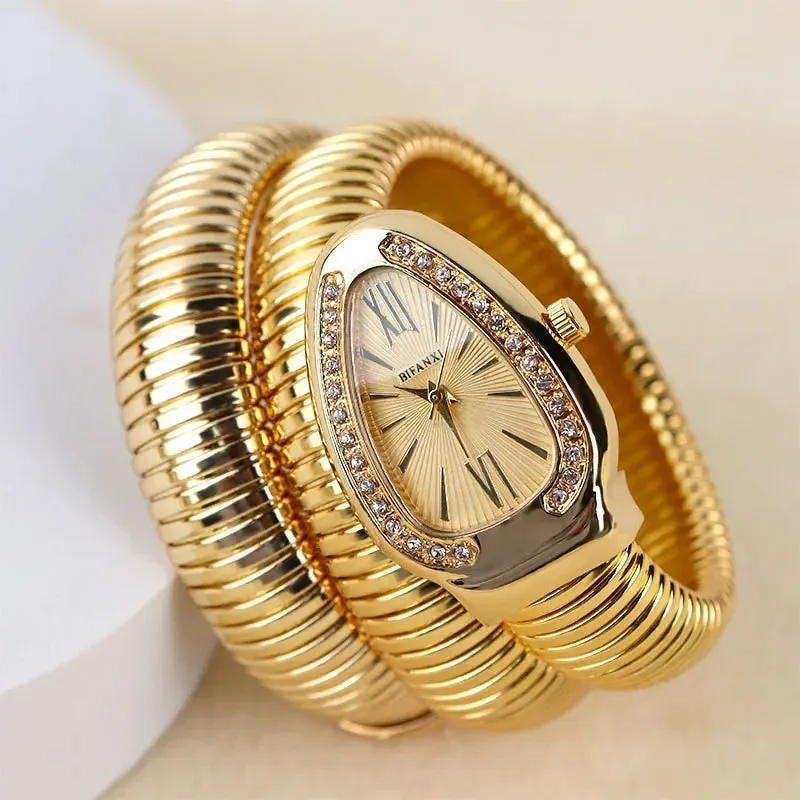 Women’s Snake Bracelet Watch - Fashionable Quartz Wristwatch with Unique and Creative Design