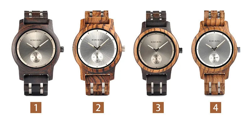 Wooden Watches Men Luxury Wristwatch Clock Functional Stop Watch relogio masculino K-Q18