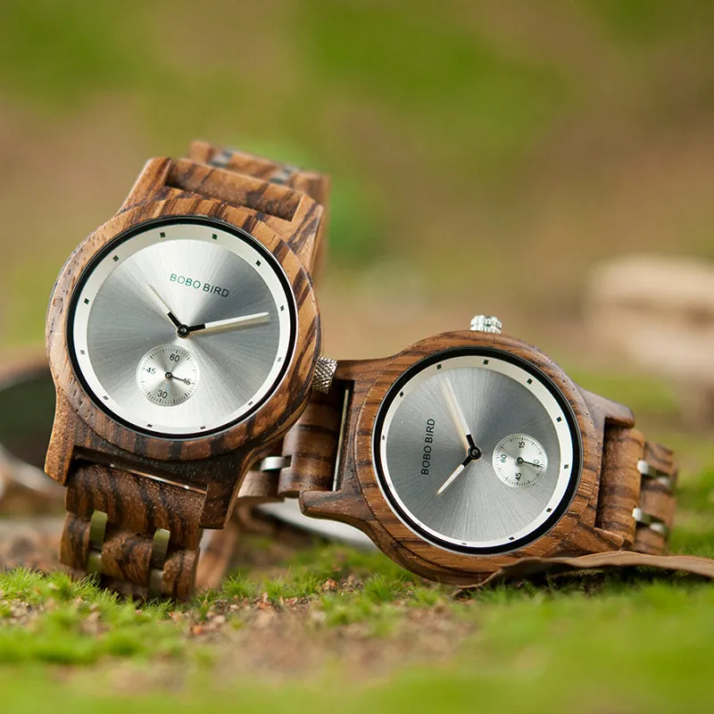Wooden Watches Men Luxury Wristwatch Clock Functional Stop Watch relogio masculino K-Q18