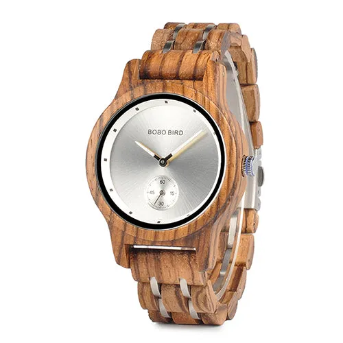 Wooden Watches Men Luxury Wristwatch Clock Functional Stop Watch relogio masculino K-Q18
